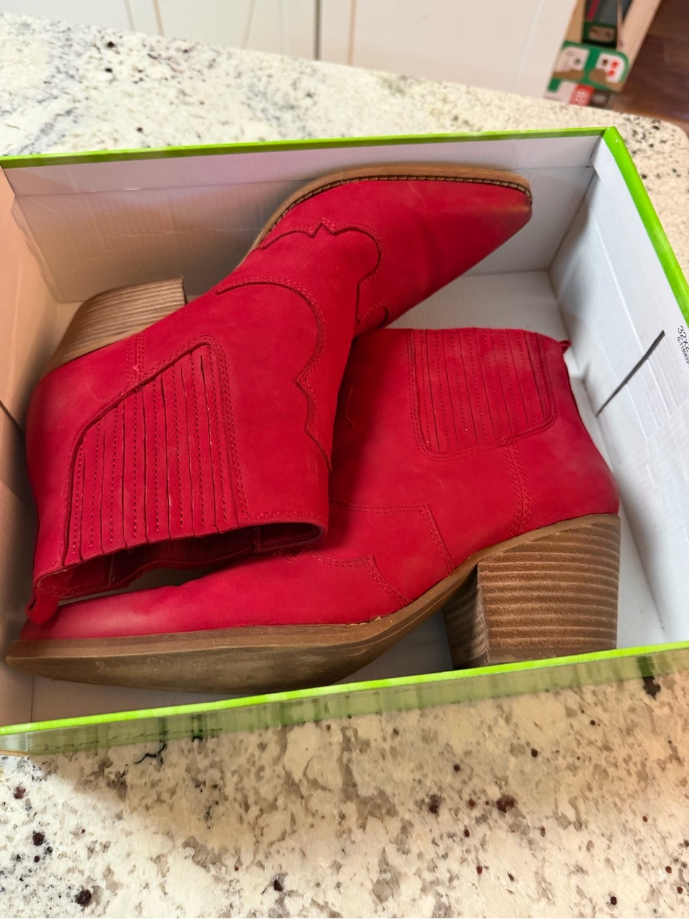 Sam Edelman Red Pointed Western Ankle Booties - Picture 12 of 13